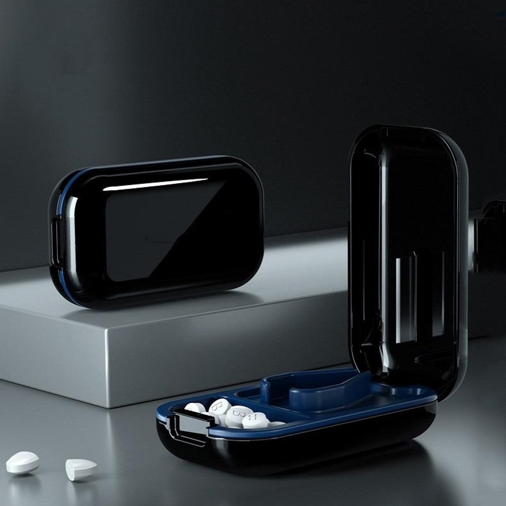 Portable Pill Cutter Pill Organizer Storage Case With Stainless Steel Precision Blade 5