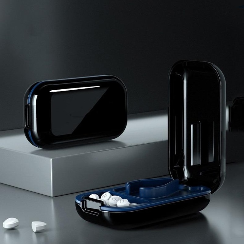 Portable Pill Cutter Pill Organizer Storage Case With Stainless Steel Precision Blade 5