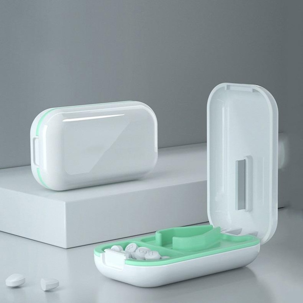 Portable Pill Cutter Pill Organizer Storage Case With Stainless Steel Precision Blade 4