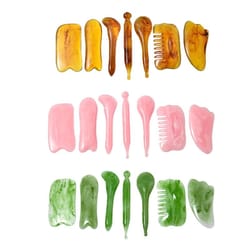7 piece facial gua sha massage set for lymphatic drainage, acupressure & face sculpting