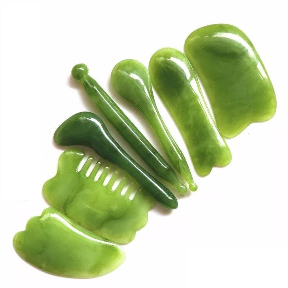 7 Piece Facial Gua Sha Massage Set For Lymphatic Drainage Acupressure Face Sculpting 3