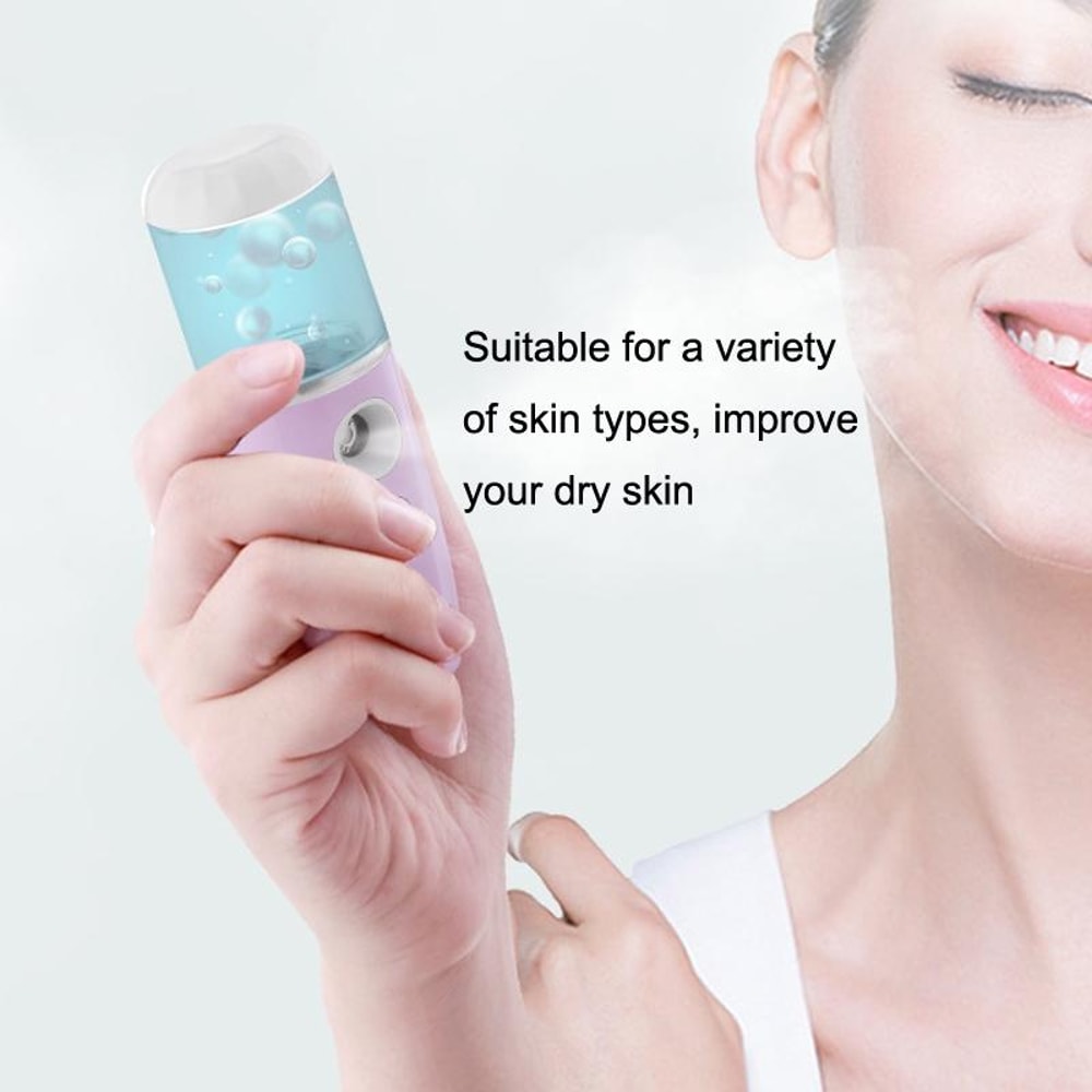 HydraMist Portable Nano Face Mister USB Rechargeable Facial Humidifier for Deep Skin Hydration