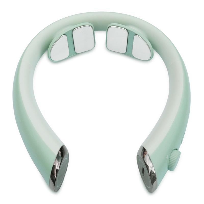 Smart EMS Neck Massager With Heat Therapy 6 Modes USB Rechargeable Pain Relief 0