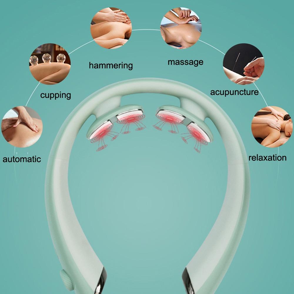 Smart EMS Neck Massager With Heat Therapy 6 Modes USB Rechargeable Pain Relief 4