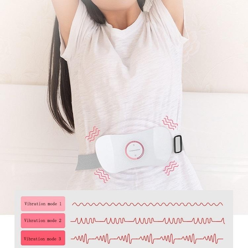 Graphene Heated Menstrual Relief Belt With Vibration Massage Adjustable Warm Compress 5