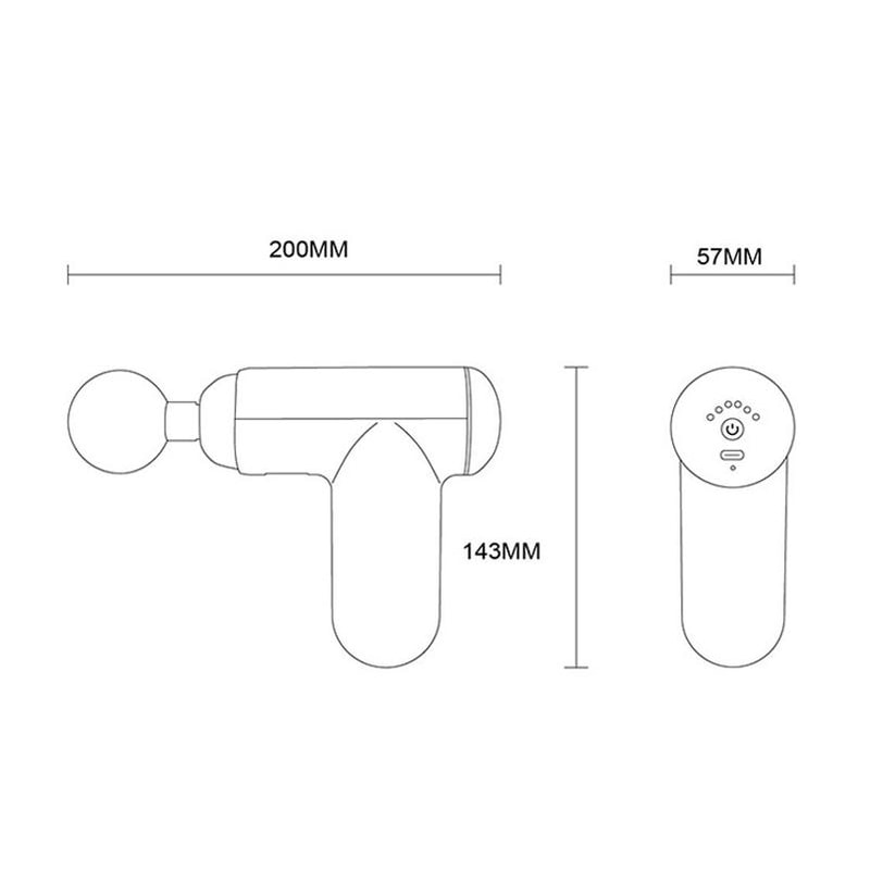 J12A Mini Massage Gun Portable Deep Tissue Muscle Massager With 6 Speeds 4 Massage Heads 2