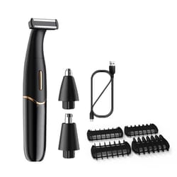 precisiongroom 3 in 1 usb electric shaver & eyebrow trimmer with nose hair trimmer