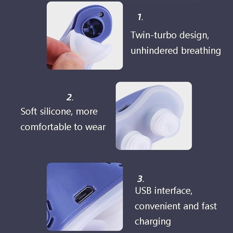 SilentFlow Rechargeable Anti Snoring Device With Adjustable Airflow Comfortable Nasal Support 6