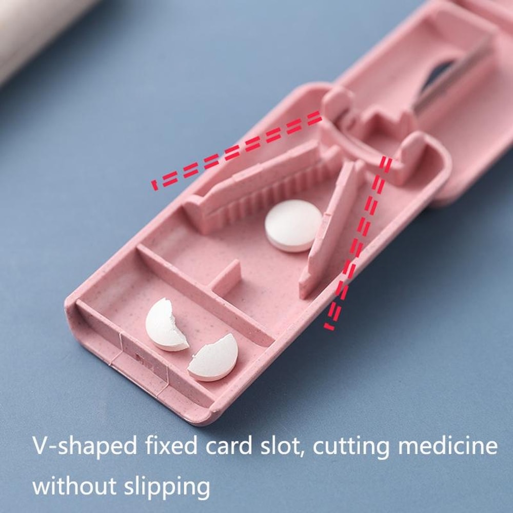 Portable Pill Cutter Divider With Stainless Steel Blade And Storage Compartment 6