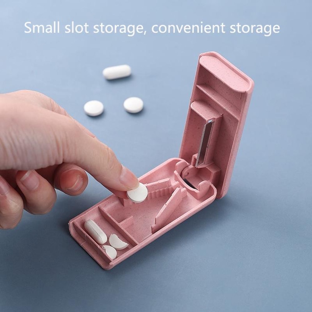 Portable Pill Cutter Divider With Stainless Steel Blade And Storage Compartment 7