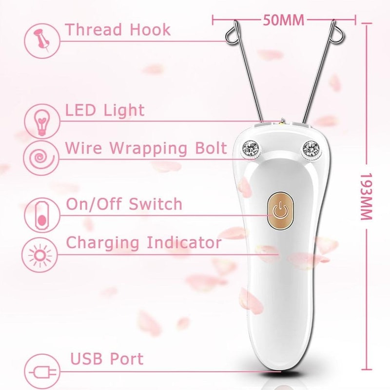 SilkGlow USB Rechargeable Facial Hair Remover With LED Light For Smooth Painless Hair Removal 3