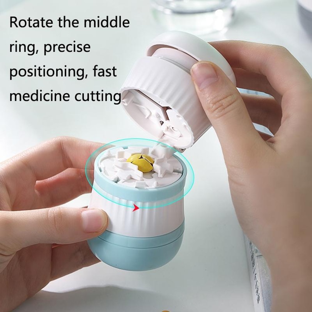 SafeCut 3 In 1 Pill Cutter Crusher Storage Box With Stainless Steel Blade 3