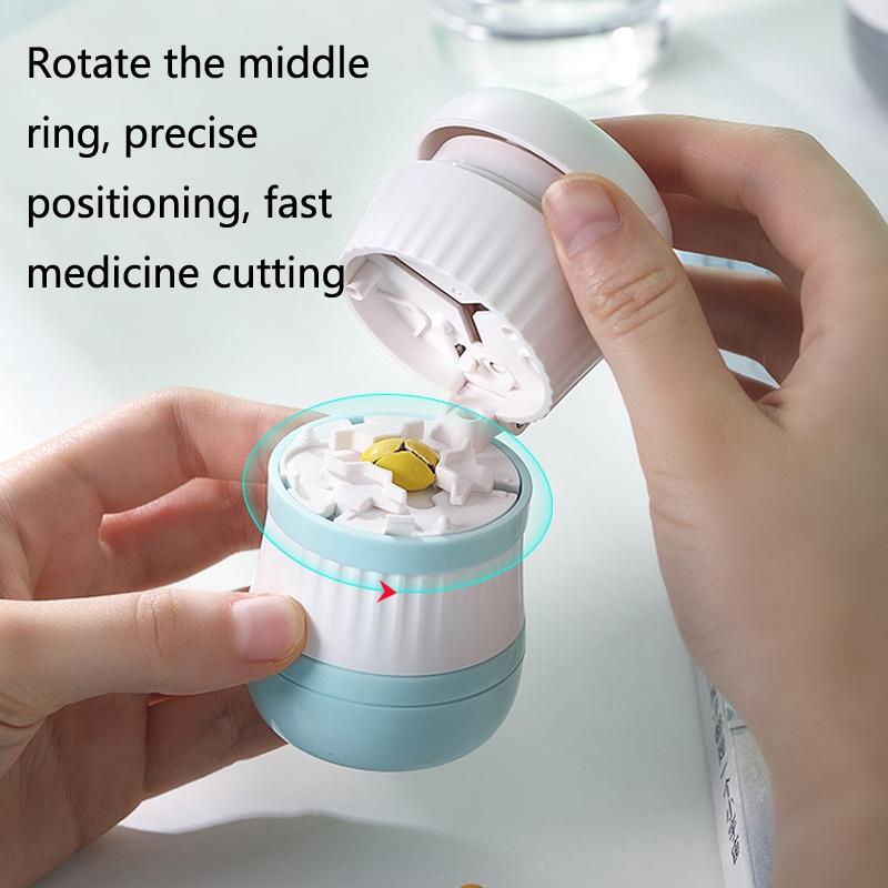 SafeCut 3 In 1 Pill Cutter Crusher Storage Box With Stainless Steel Blade 3