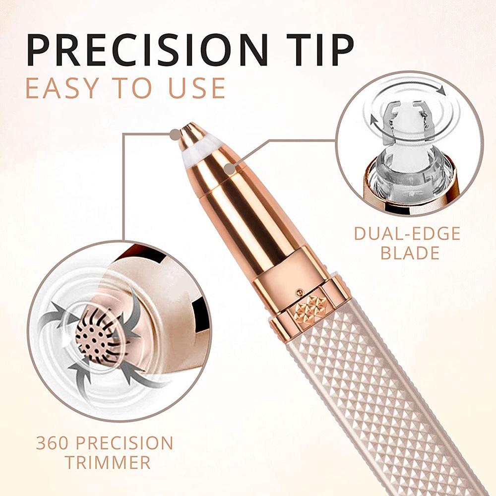 2 In 1 USB Rechargeable Eyebrow Trimmer Facial Hair Remover For Women 2