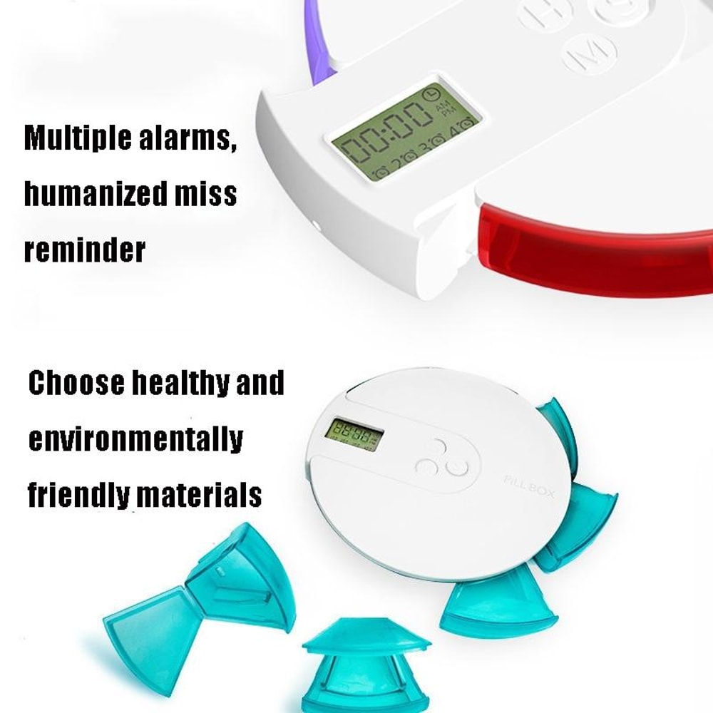 Smart Reminder Pill Organizer Box With Alarm Timer Portable Dustproof Medicine Storage Case 3