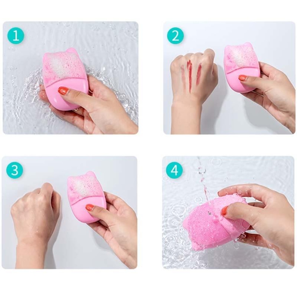 GlowSonic Waterproof Silicone Facial Cleansing Brush With Ultrasonic Massage USB Rechargeable Desi 8