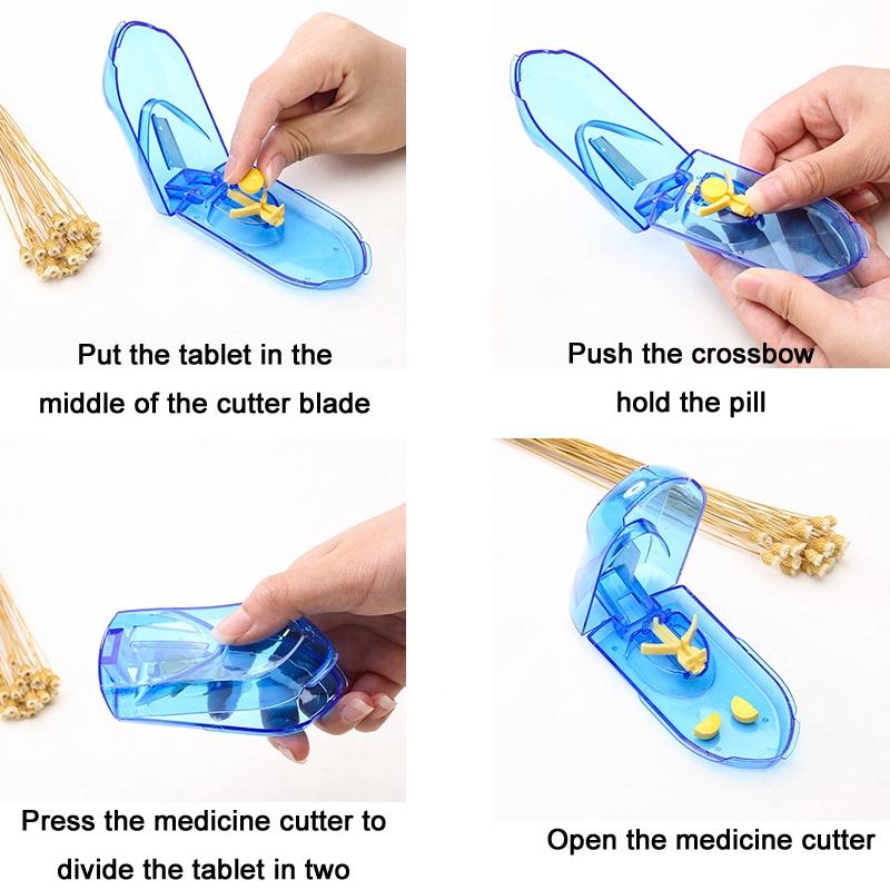 Portable Pill Cutter Pill Organizer Set With Stainless Steel Blade 4