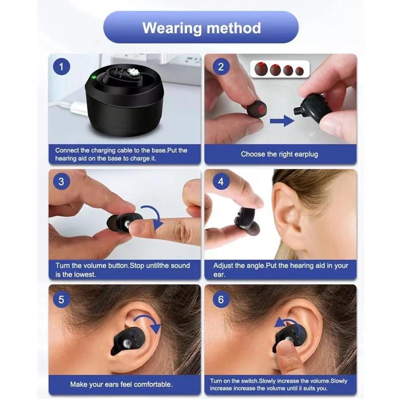 ClearTone Rechargeable Invisible Hearing Aid With Noise Reduction For Seniors Adults 8