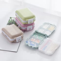 ecoseal portable pill organizer wheat straw travel pill box with moisture proof compartments