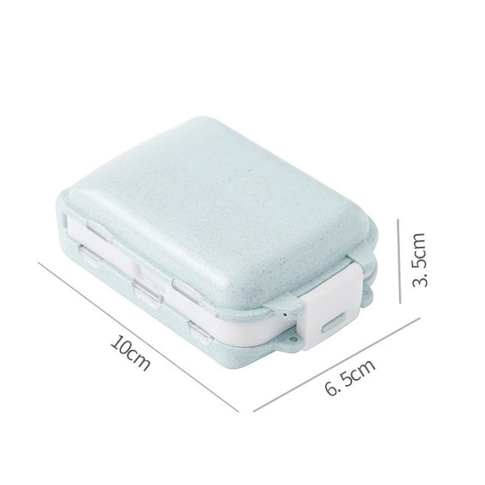 EcoSeal Portable Pill Organizer Wheat Straw Travel Pill Box With Moisture Proof Compartments 2