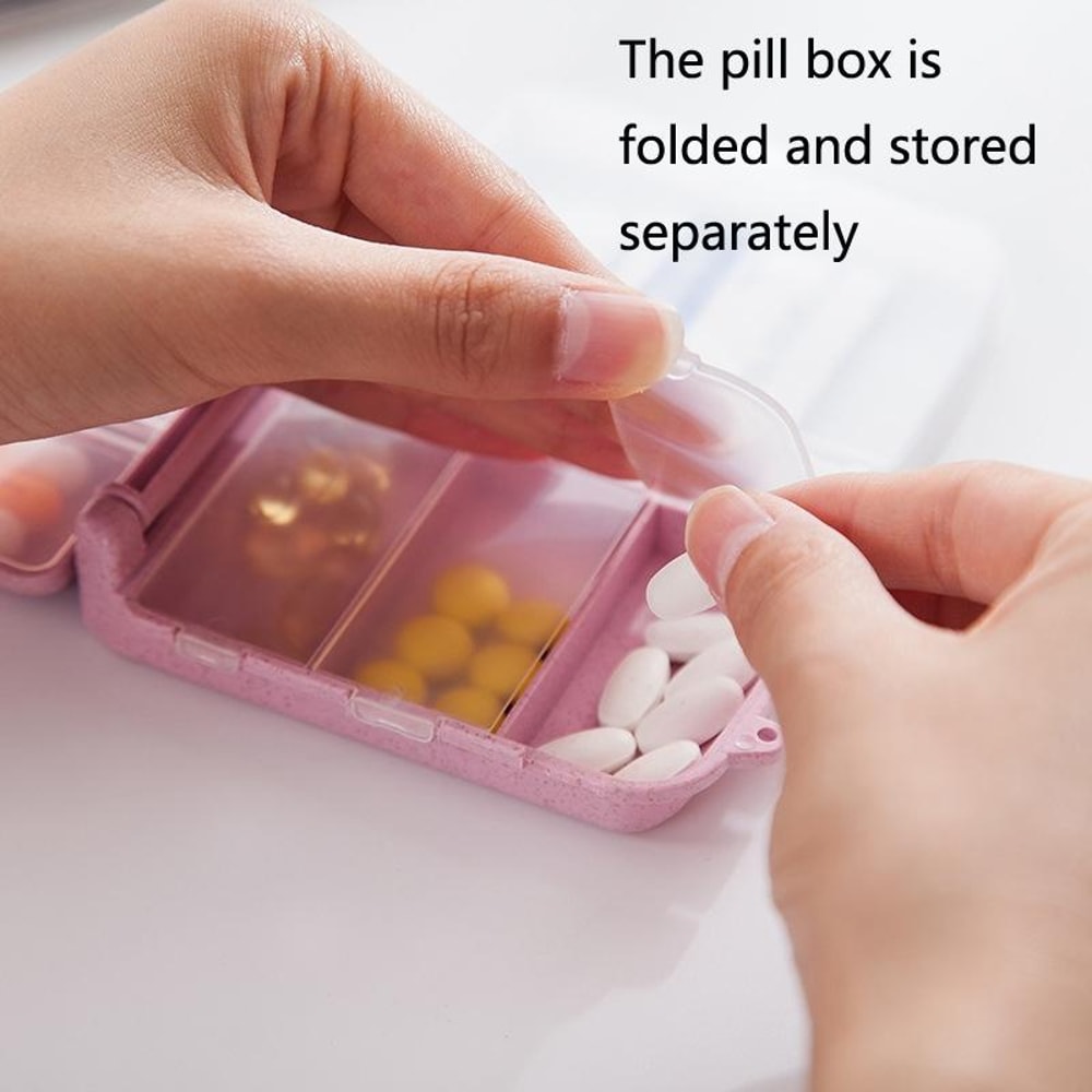 EcoSeal Portable Pill Organizer Wheat Straw Travel Pill Box With Moisture Proof Compartments 8