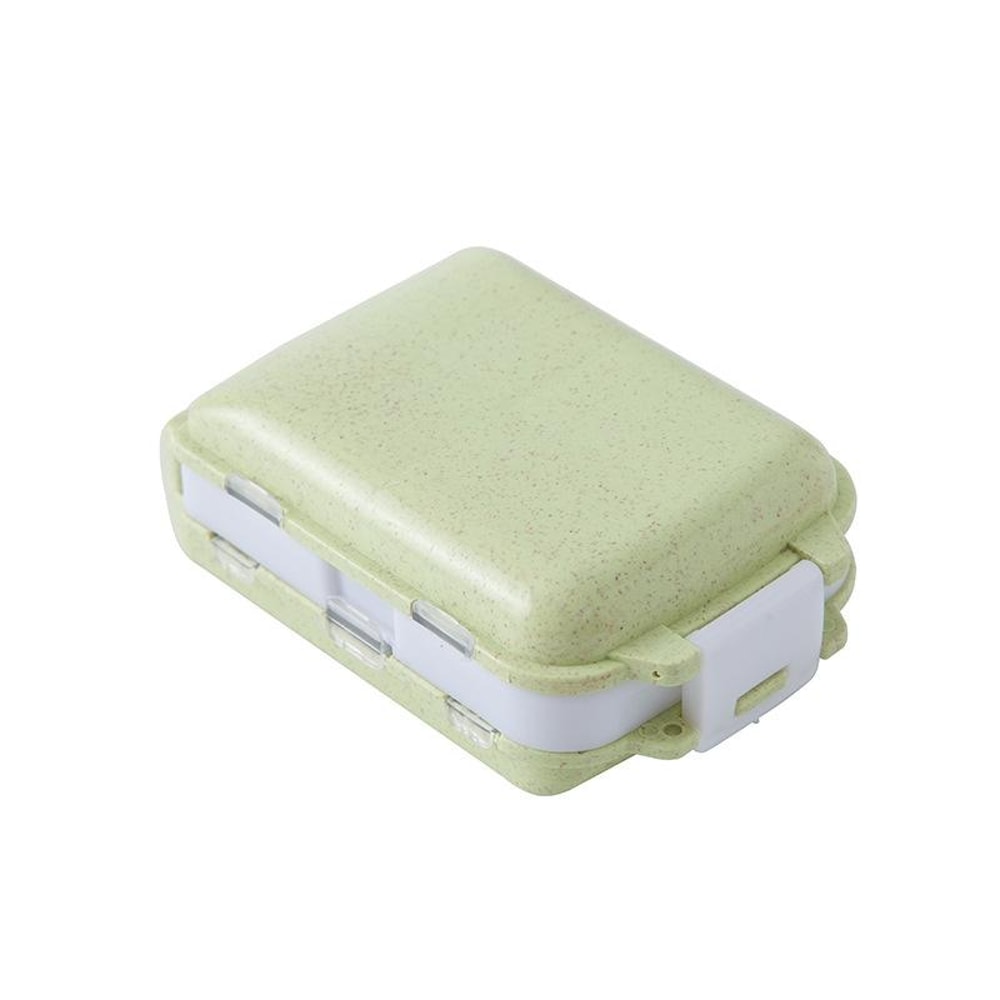 EcoSeal Portable Pill Organizer Wheat Straw Travel Pill Box With Moisture Proof Compartments 1