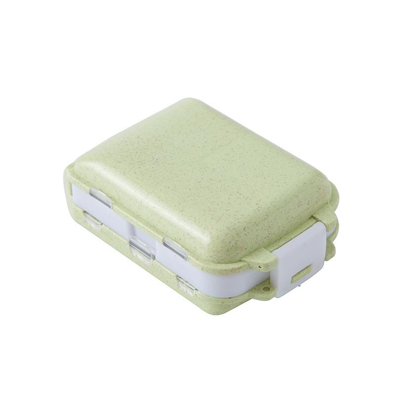 EcoSeal Portable Pill Organizer Wheat Straw Travel Pill Box With Moisture Proof Compartments 1