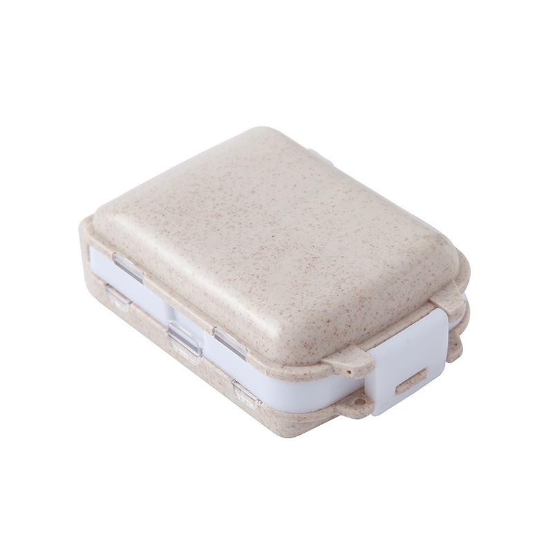 EcoSeal Portable Pill Organizer Wheat Straw Travel Pill Box With Moisture Proof Compartments 4