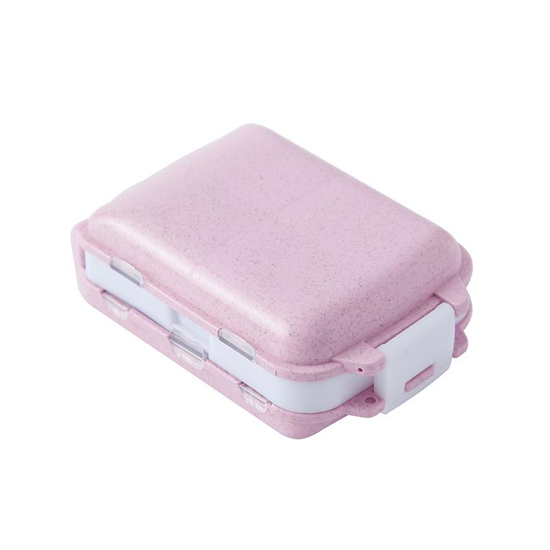 EcoSeal Portable Pill Organizer Wheat Straw Travel Pill Box With Moisture Proof Compartments 6