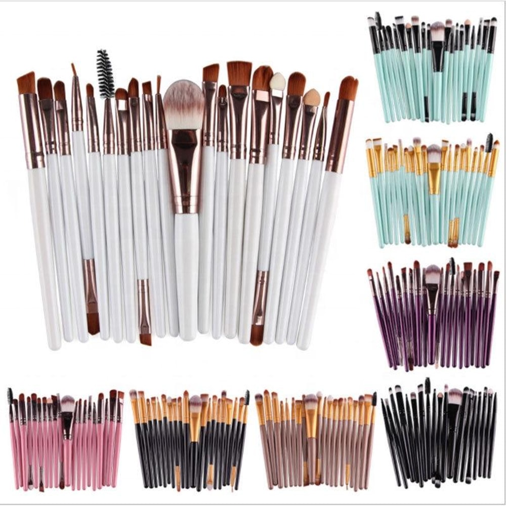 Makeup Brush Set With Wooden Handles Soft Nylon Bristles For Flawless Beauty Application 0