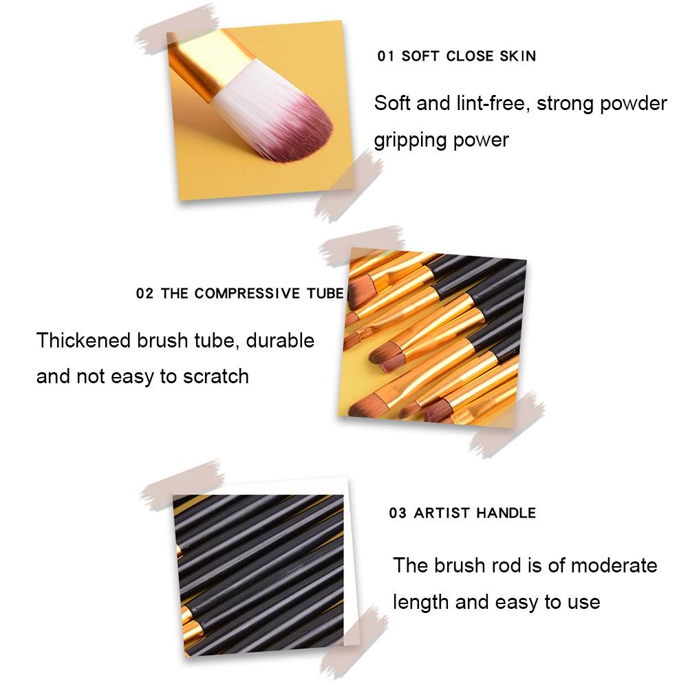 Makeup Brush Set With Wooden Handles Soft Nylon Bristles For Flawless Beauty Application 7