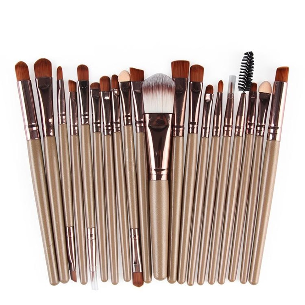 Makeup Brush Set With Wooden Handles Soft Nylon Bristles For Flawless Beauty Application 2
