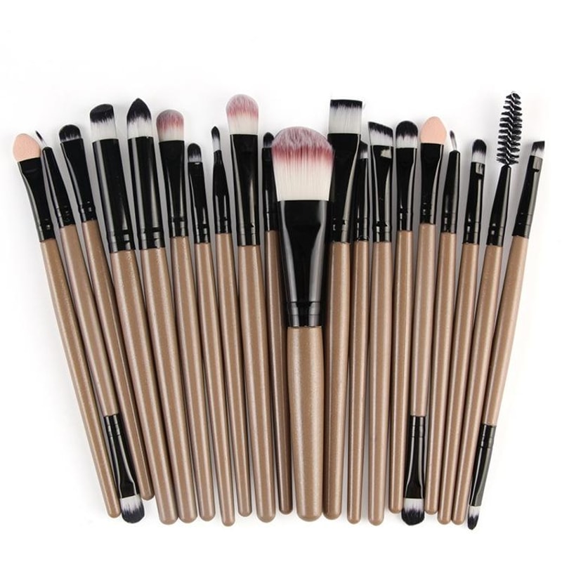 Makeup Brush Set With Wooden Handles Soft Nylon Bristles For Flawless Beauty Application 10