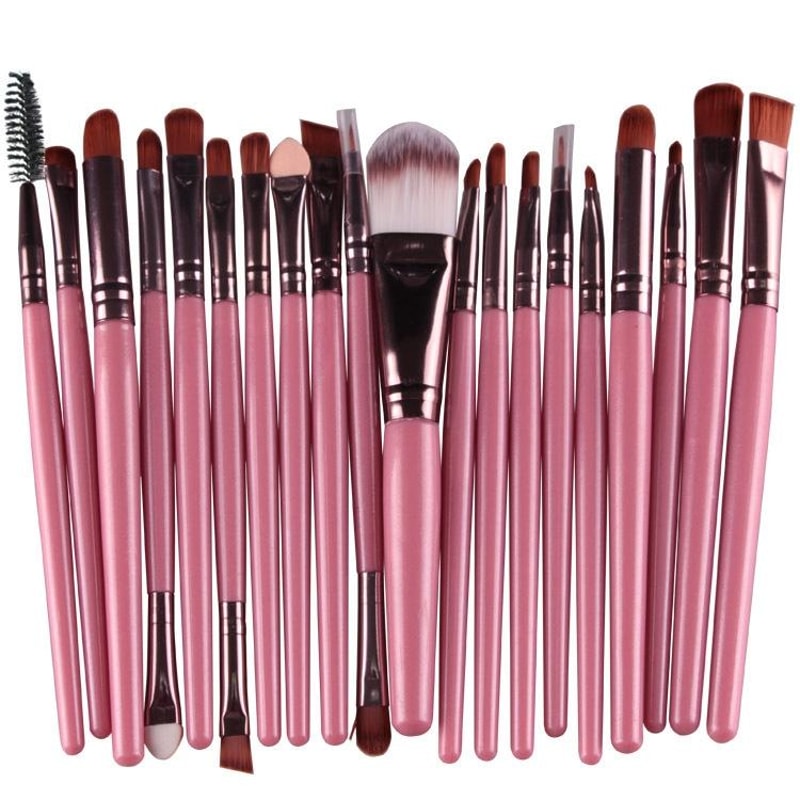 Makeup Brush Set With Wooden Handles Soft Nylon Bristles For Flawless Beauty Application 15