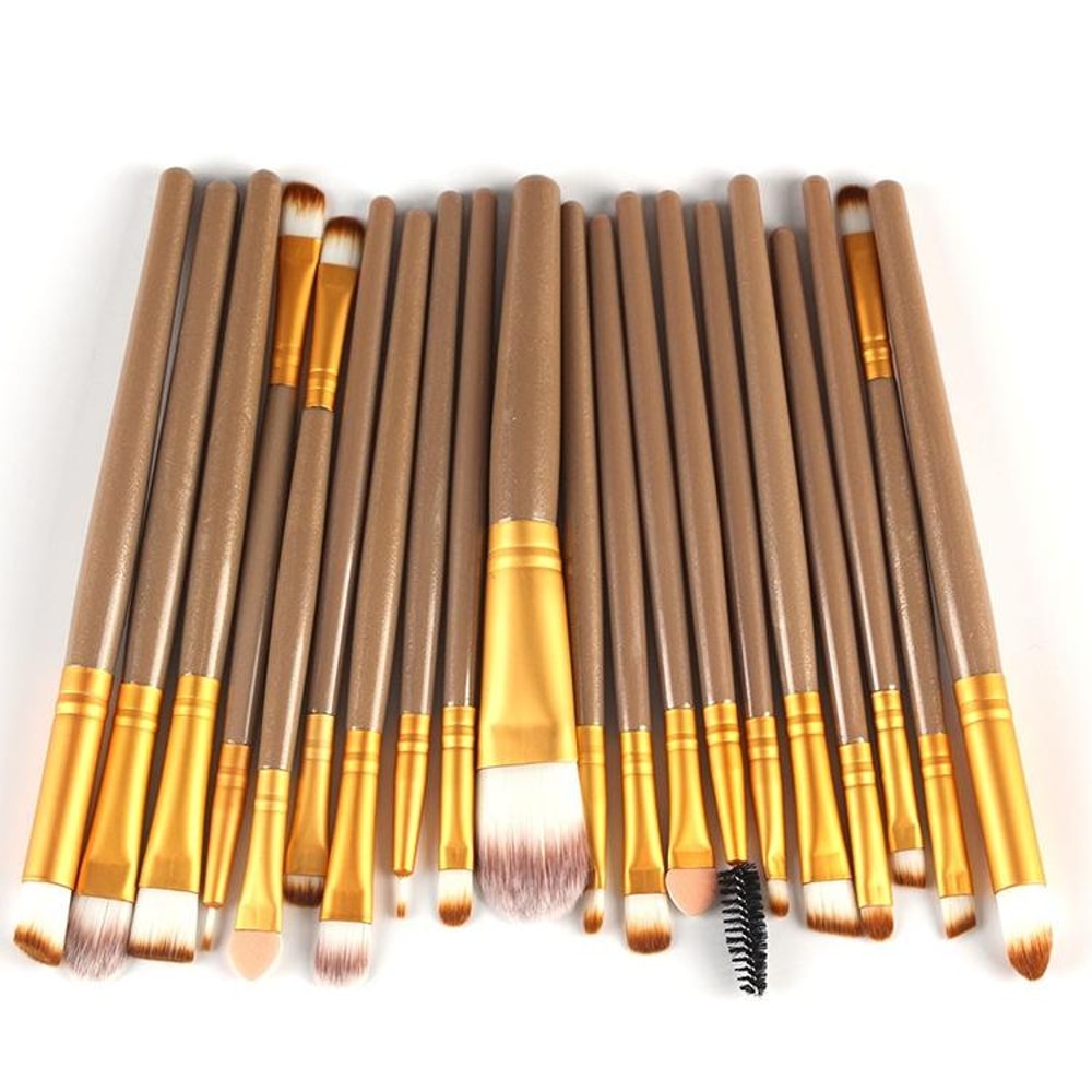 Makeup Brush Set With Wooden Handles Soft Nylon Bristles For Flawless Beauty Application 21