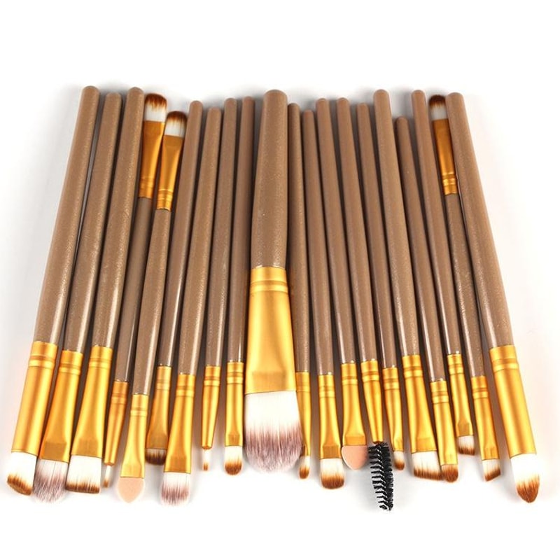 Makeup Brush Set With Wooden Handles Soft Nylon Bristles For Flawless Beauty Application 21