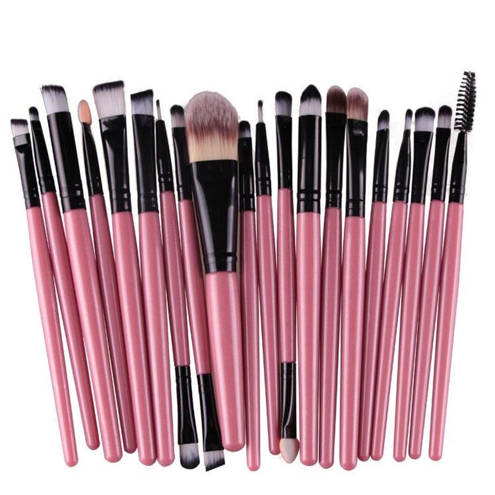 Makeup Brush Set With Wooden Handles Soft Nylon Bristles For Flawless Beauty Application 18