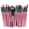 Makeup Brush Set With Wooden Handles Soft Nylon Bristles For Flawless Beauty Application 18