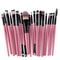 Makeup Brush Set With Wooden Handles Soft Nylon Bristles For Flawless Beauty Application 18