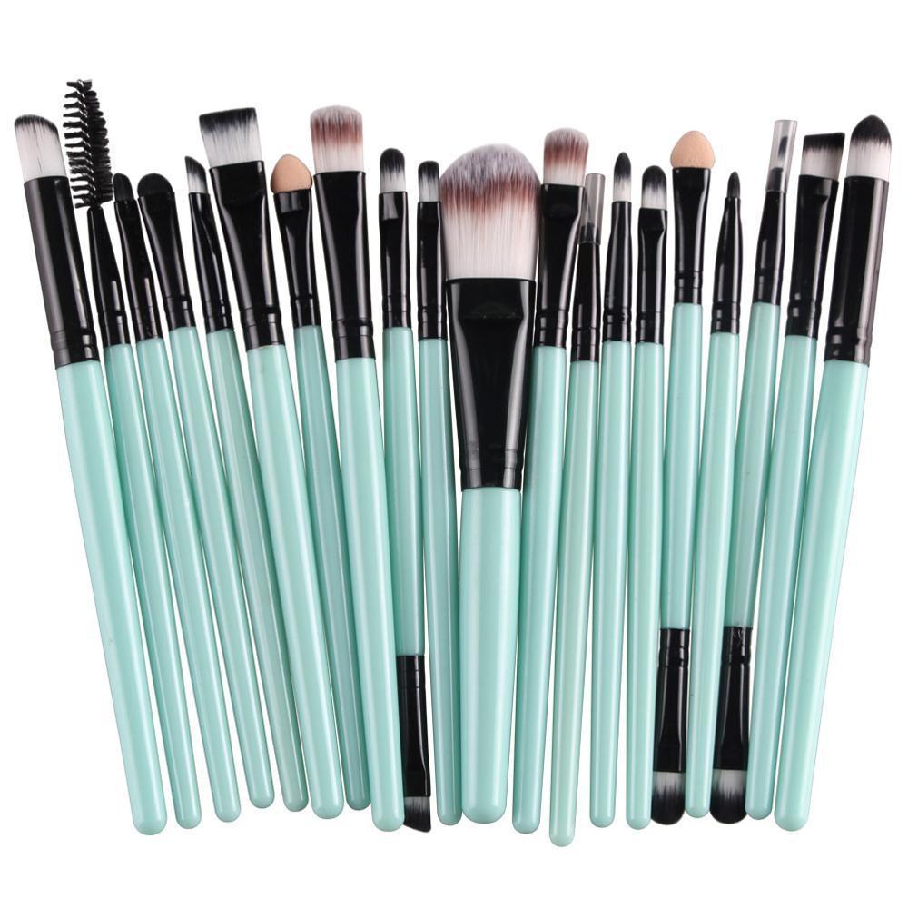 Makeup Brush Set With Wooden Handles Soft Nylon Bristles For Flawless Beauty Application 20