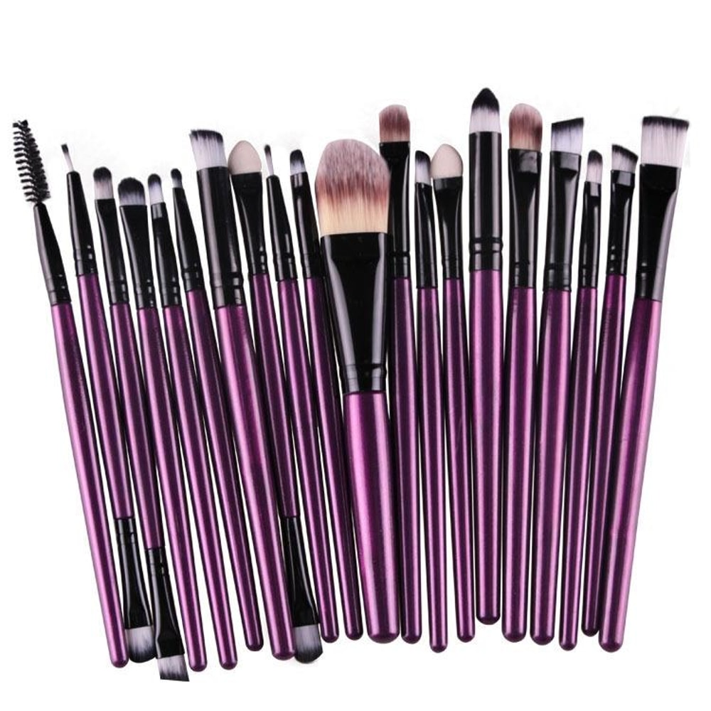 Makeup Brush Set With Wooden Handles Soft Nylon Bristles For Flawless Beauty Application 16