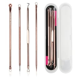 precision stainless steel blackhead remover tool set for acne, whiteheads & deep pore cleaning