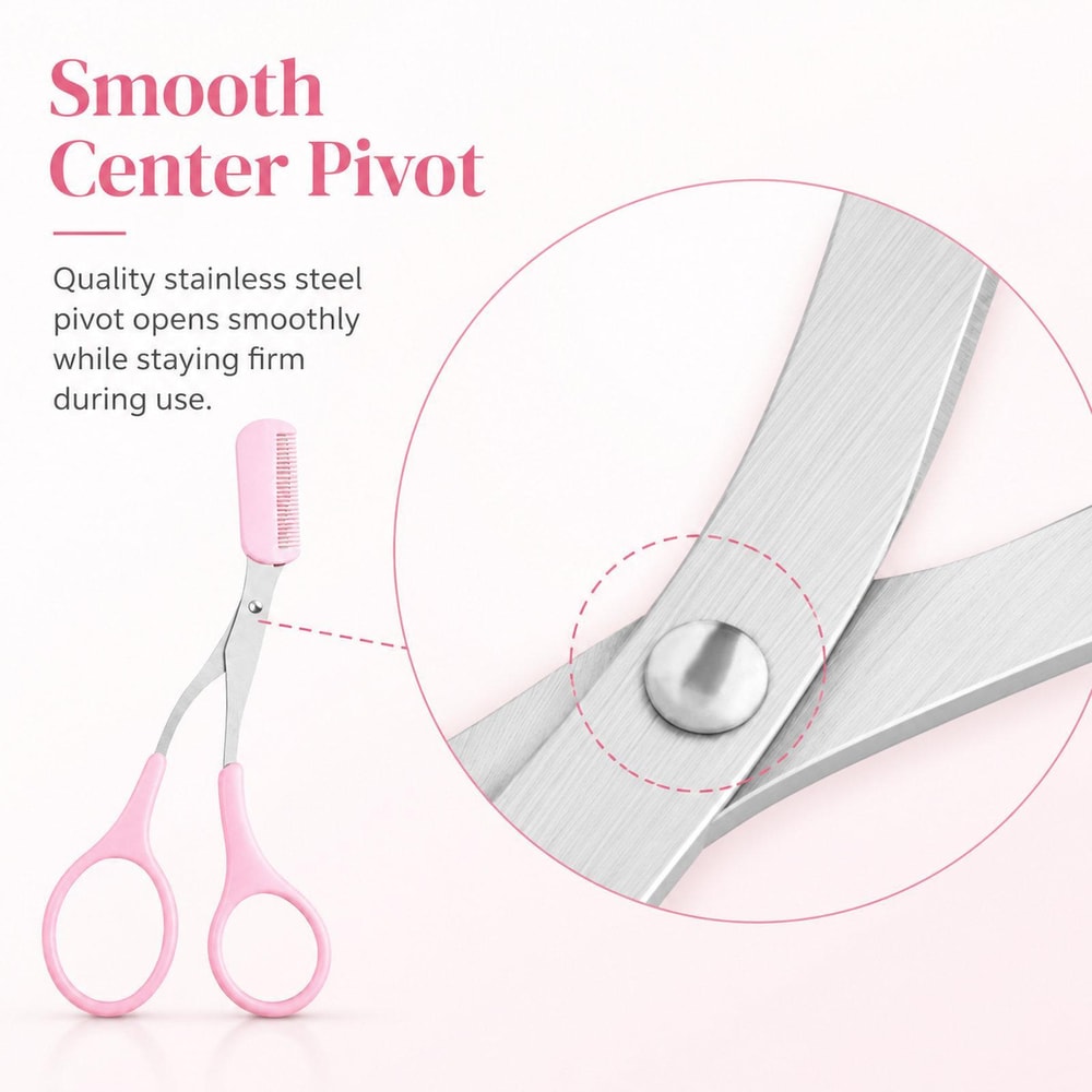 Precision BrowTrim 2 In 1 Eyebrow Scissors With Comb Stainless Steel Brow Shaping Tool 3