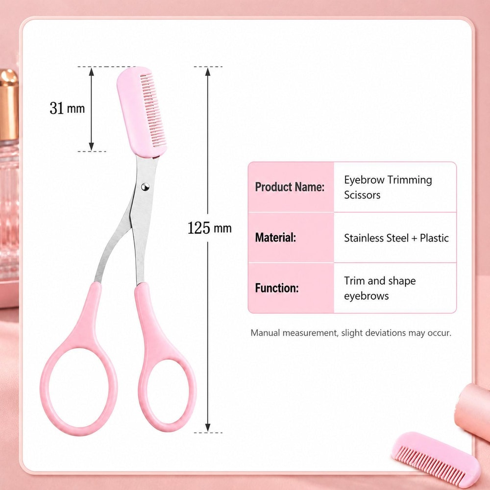 Precision BrowTrim 2 In 1 Eyebrow Scissors With Comb Stainless Steel Brow Shaping Tool 5