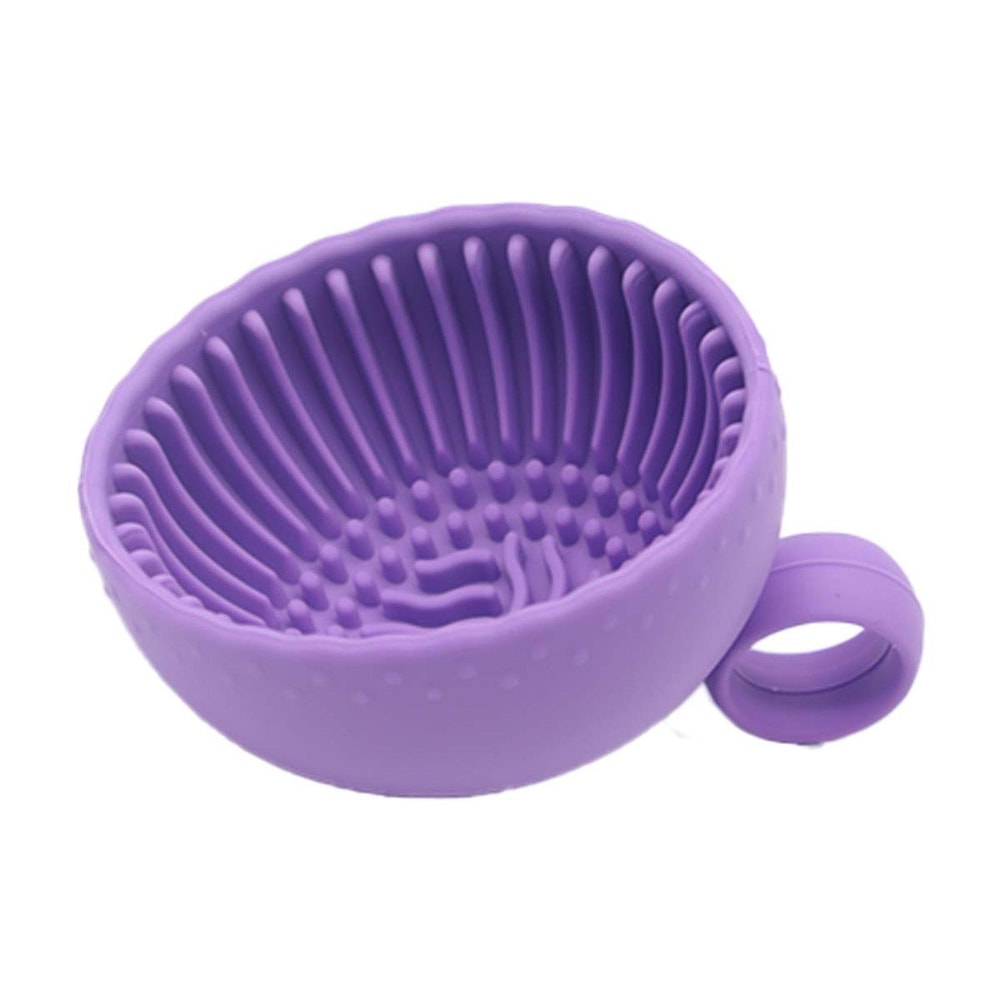 Silicone Makeup Brush Cleaner Bowl Travel Scrubber Cup with Hanging Loop