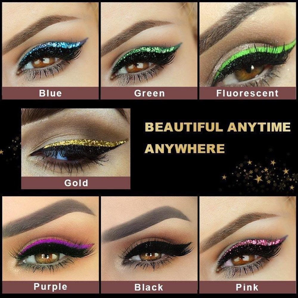 Waterproof Self Adhesive Glitter Eyeliner False Eyelash Stickers For Smoky Cat Eye Makeup 2
