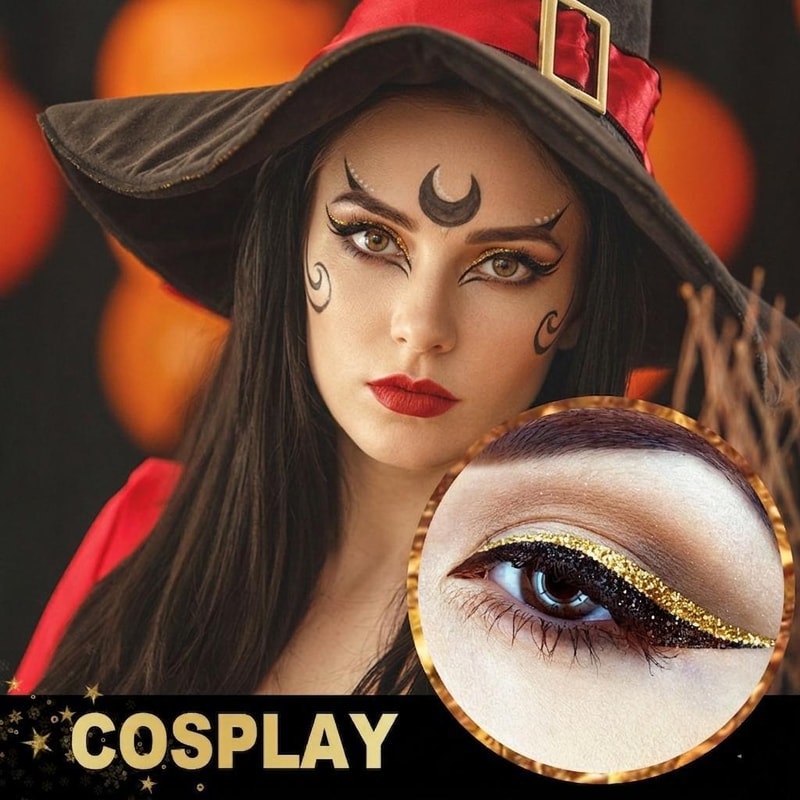Waterproof Self Adhesive Glitter Eyeliner False Eyelash Stickers For Smoky Cat Eye Makeup 7