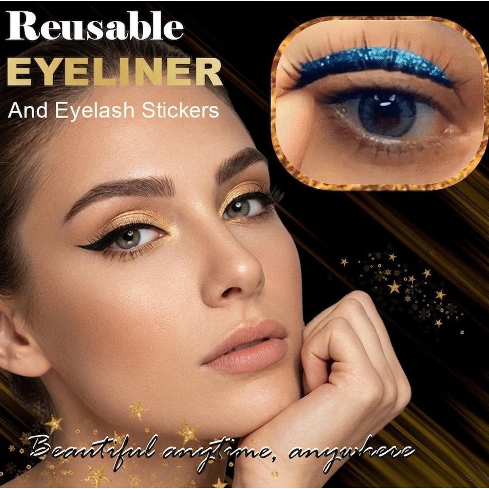 Waterproof Self Adhesive Glitter Eyeliner False Eyelash Stickers For Smoky Cat Eye Makeup 9