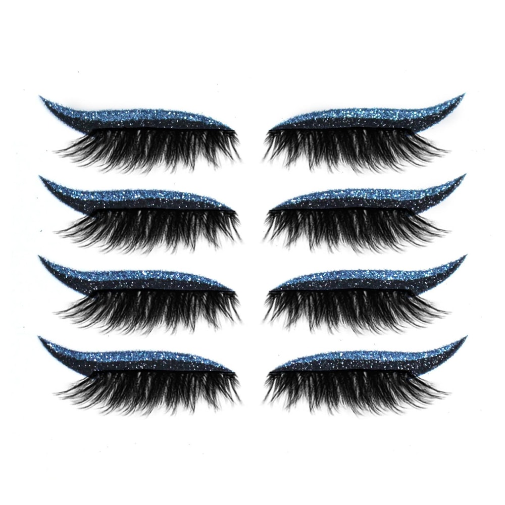 Waterproof Self Adhesive Glitter Eyeliner False Eyelash Stickers For Smoky Cat Eye Makeup 14