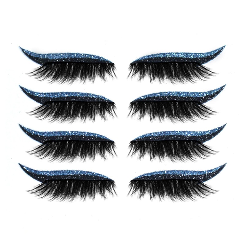 Waterproof Self Adhesive Glitter Eyeliner False Eyelash Stickers For Smoky Cat Eye Makeup 14
